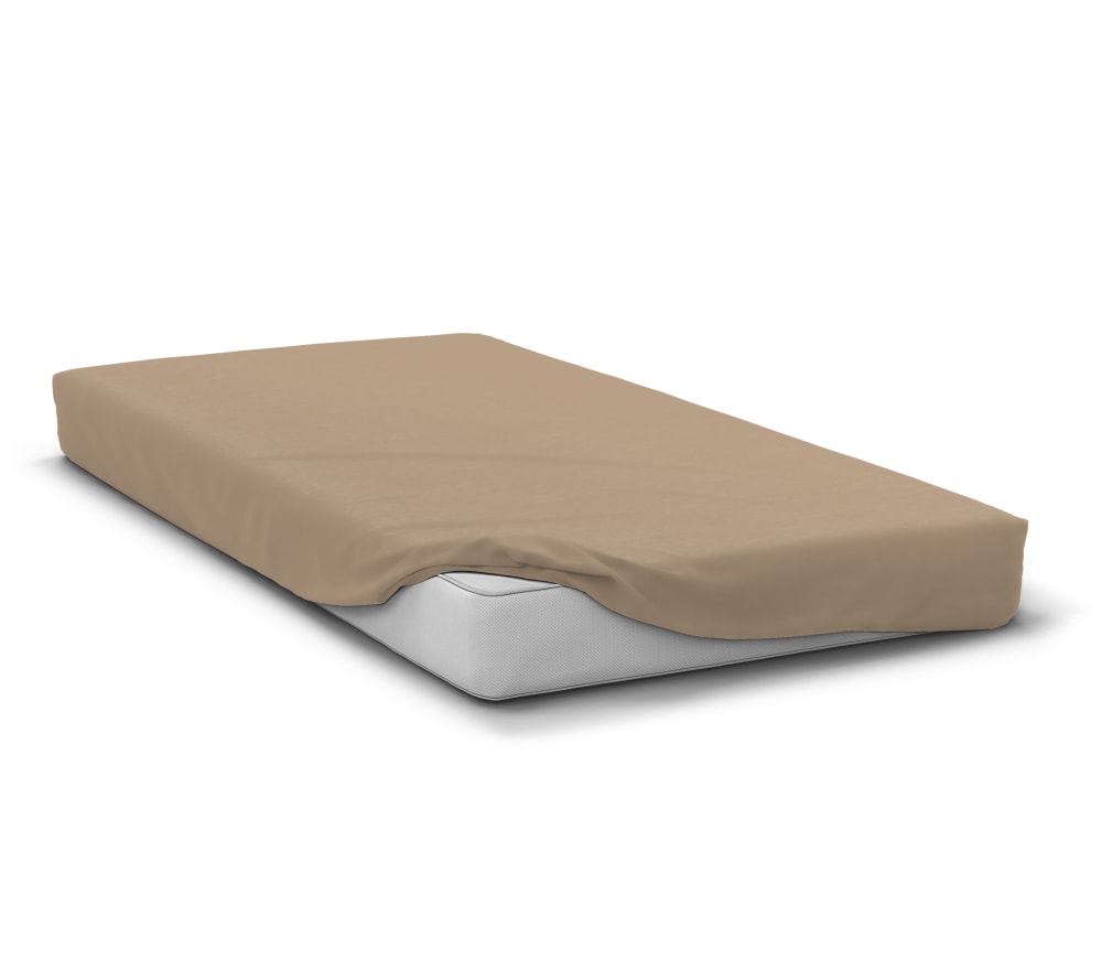 Drap housse uni microfibre 82g beige 90 x 190 bonnet 30 cm Drap housse uni microfibre 82g beige 90 x 190 bonnet 30 cm
