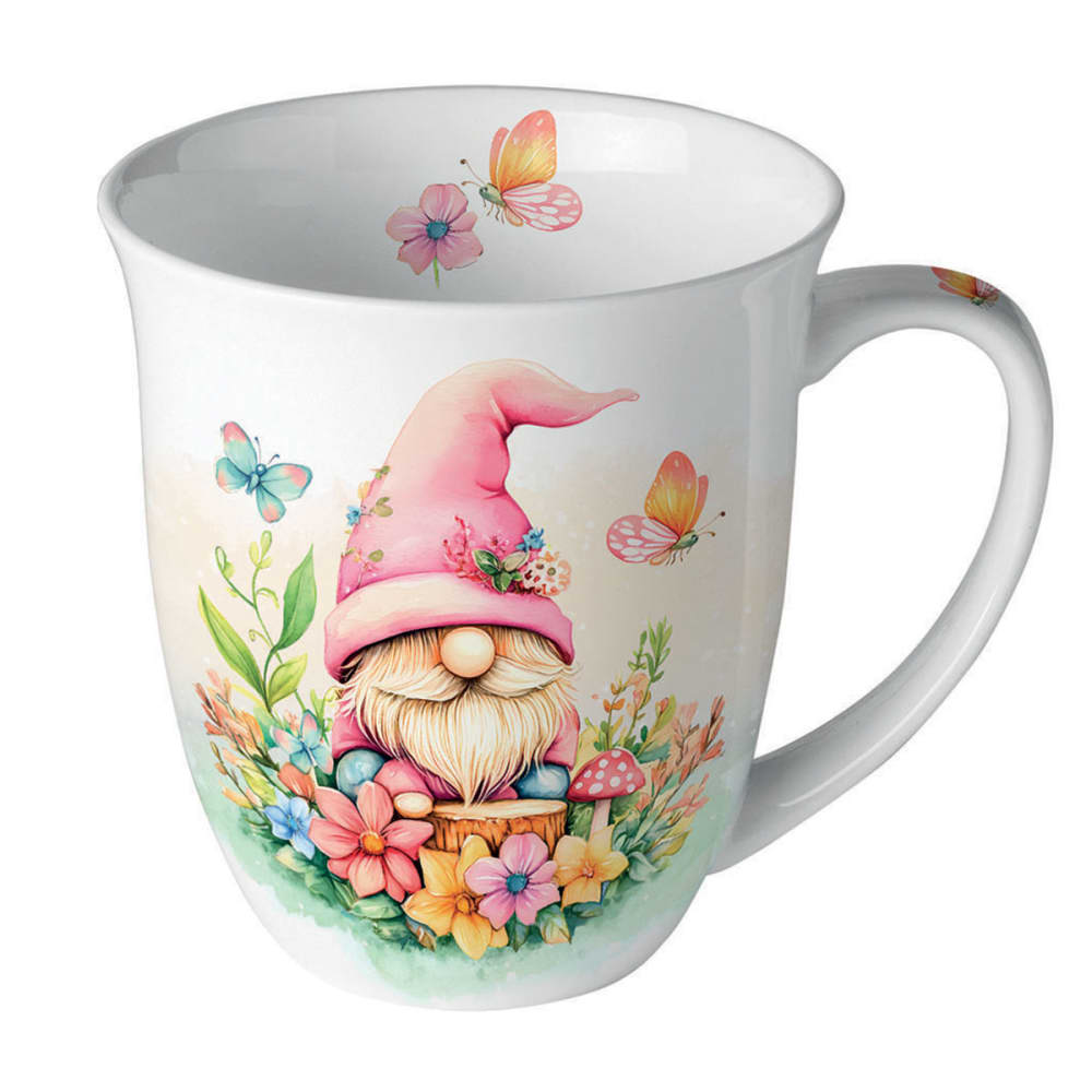 Mug lutin fleuri en porcelaine fine 400 ml