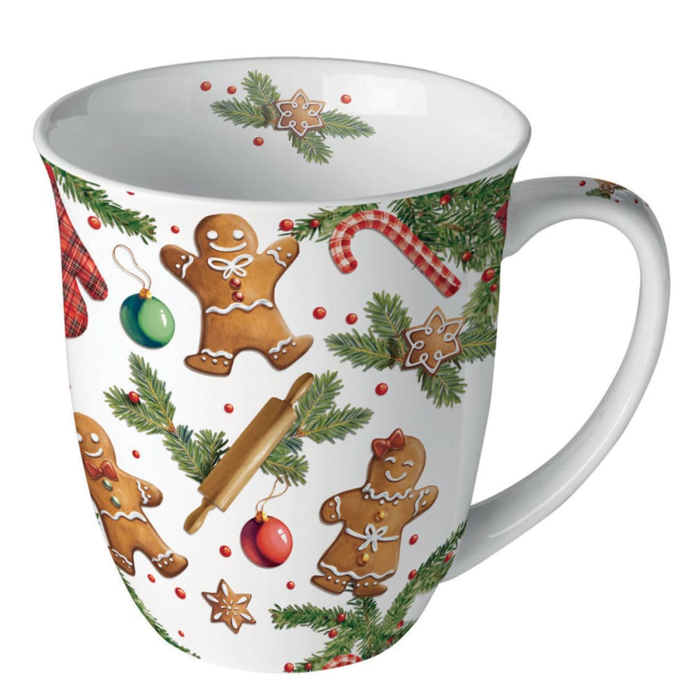 Mug en porcelaine fine pain dépices et décorations de noël
