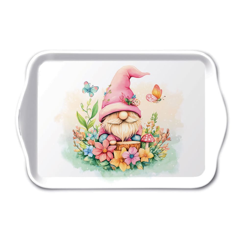 Mini plateau gnome et fleurs enchantées 20,5 x 13,5 cm Mini plateau gnome et fleurs enchantées 20,5 x 13,5 cm