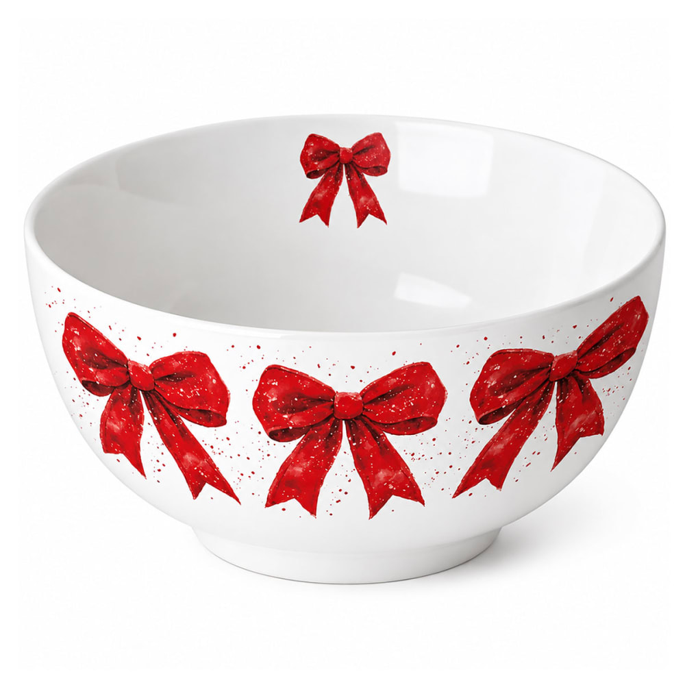 Bol en porcelaine fine nuds rouges Bol en porcelaine fine nuds rouges