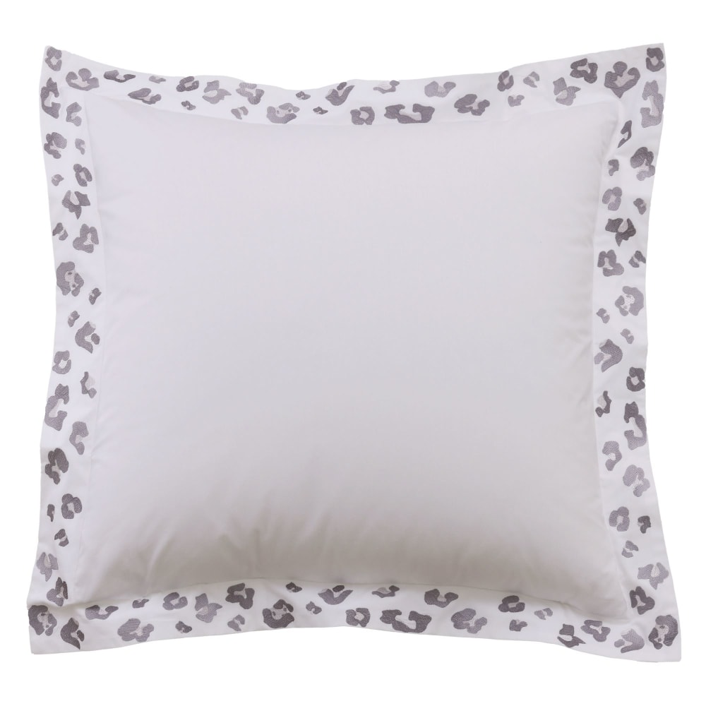 Taie volant en coton blanc 50x70cm