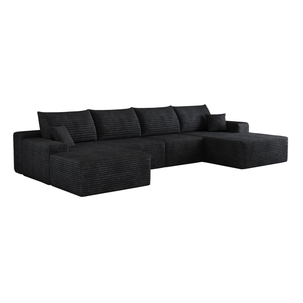 Canapé d'angle modulable - noir