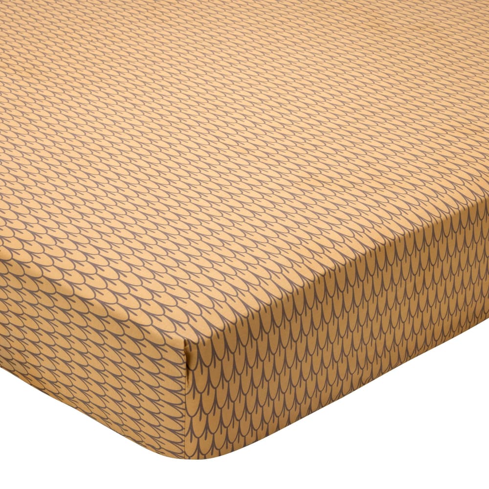 Drap-housse en coton - ocre jaune