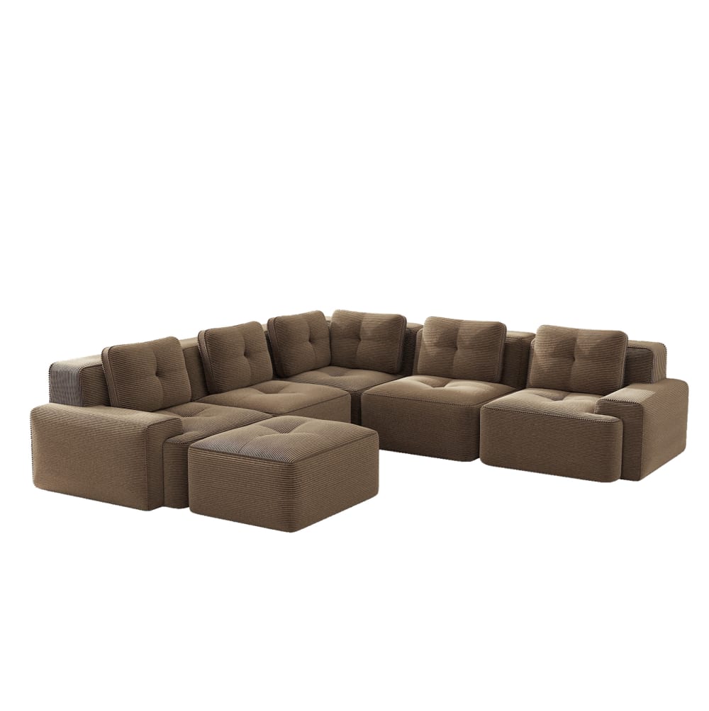 Canapé modulaire en - velours marron