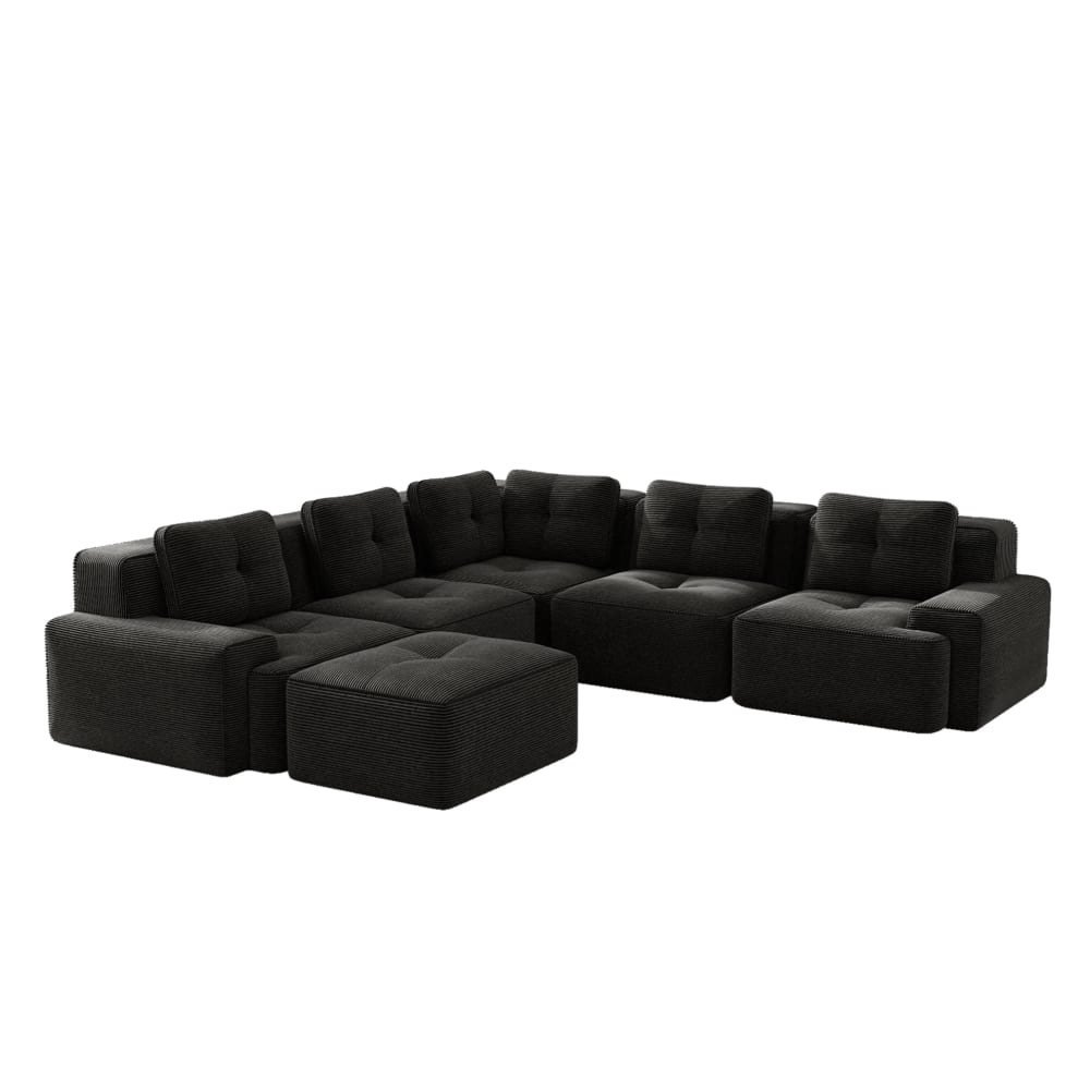 Canapé d'angle modulaire - noir
