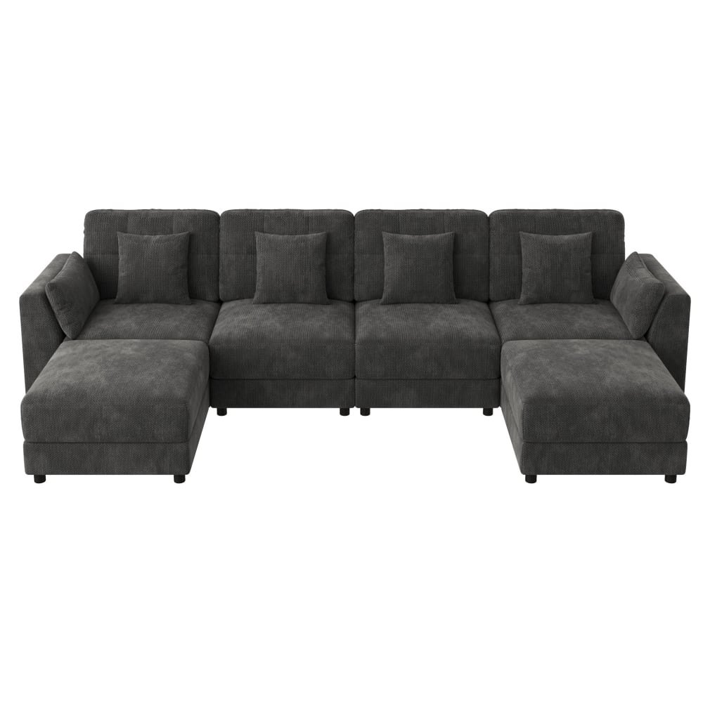 Canapé d'angle modulable - gris