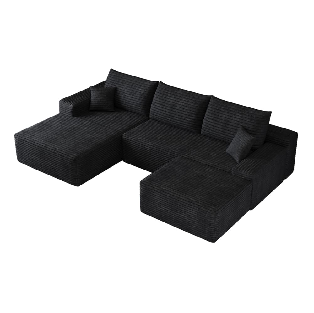 Canapé d'angle modulaire - noir