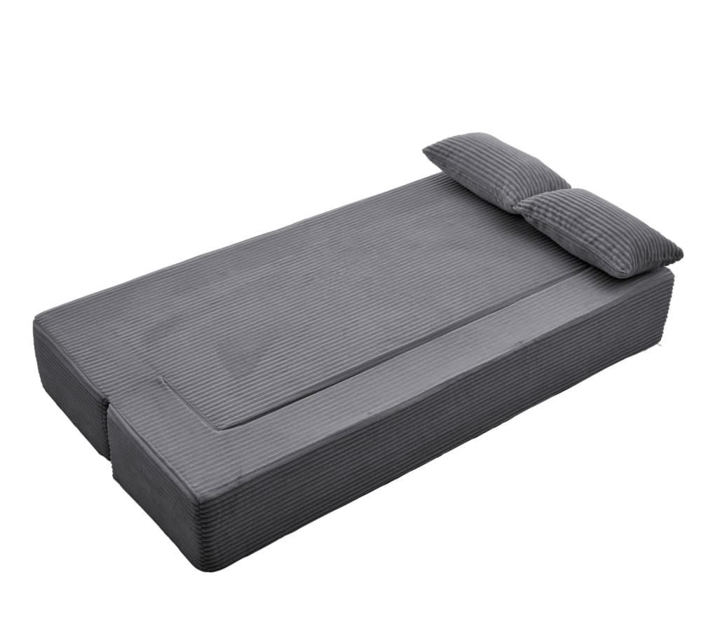 Canapé gris avec 2 coussins