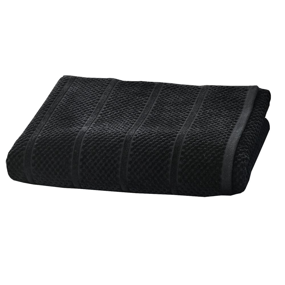 Drap de bain en coton 500 g/m² noir 70x140cm Drap de bain en coton 500 g/m² noir 70x140cm