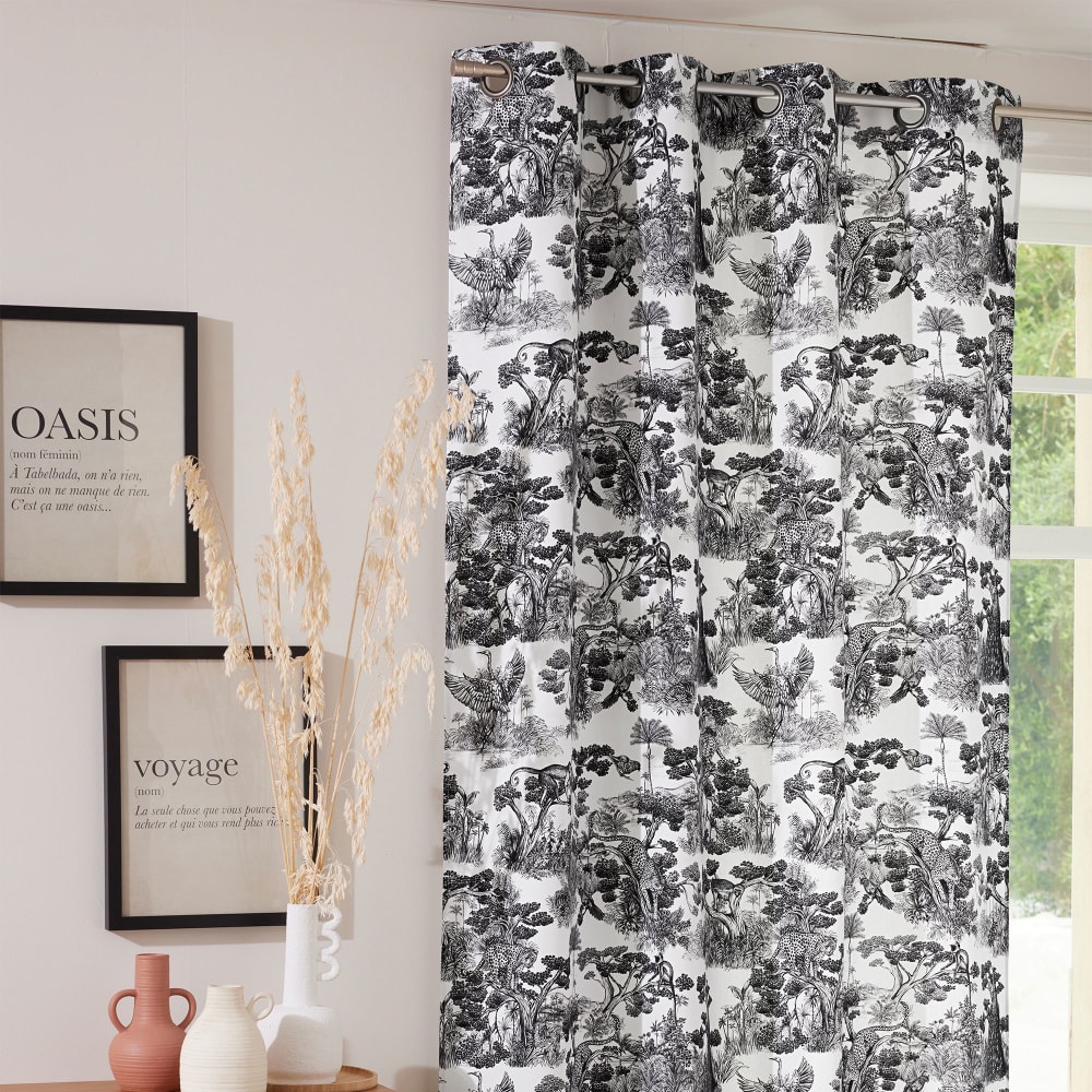 Rideau en coton noir 135x260cm — vue 4