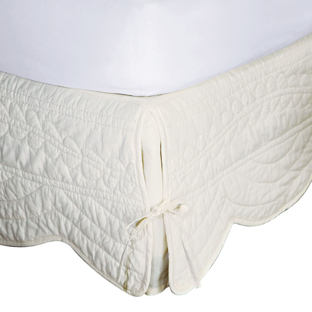 Housse cache sommier en coton blanc écru 160x200cm