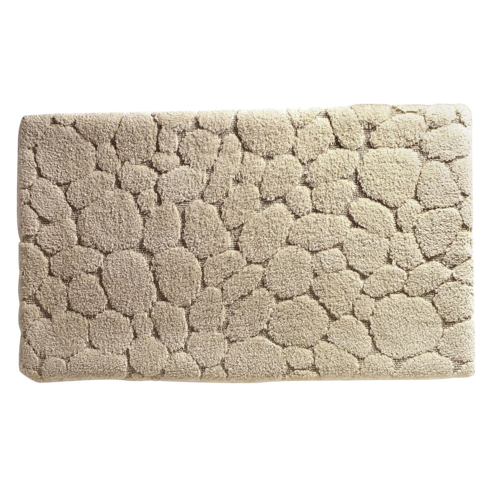Tapis de bain en coton beige ficelle 50x80cm