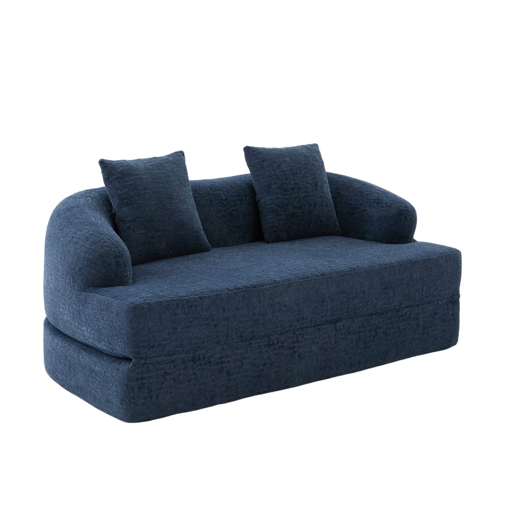 Canapé en chenille bleu - marine