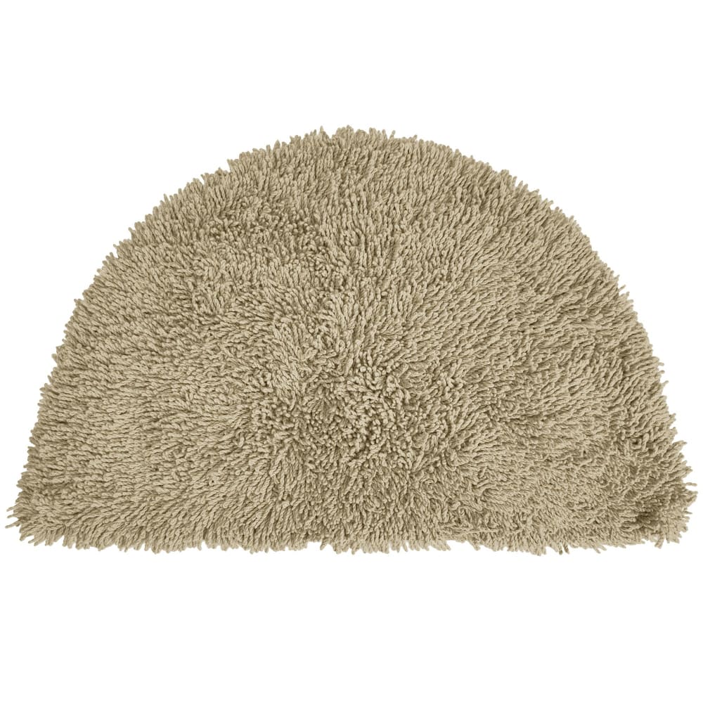 Tapis 1/2 lune en coton marron taupe 55x85cm