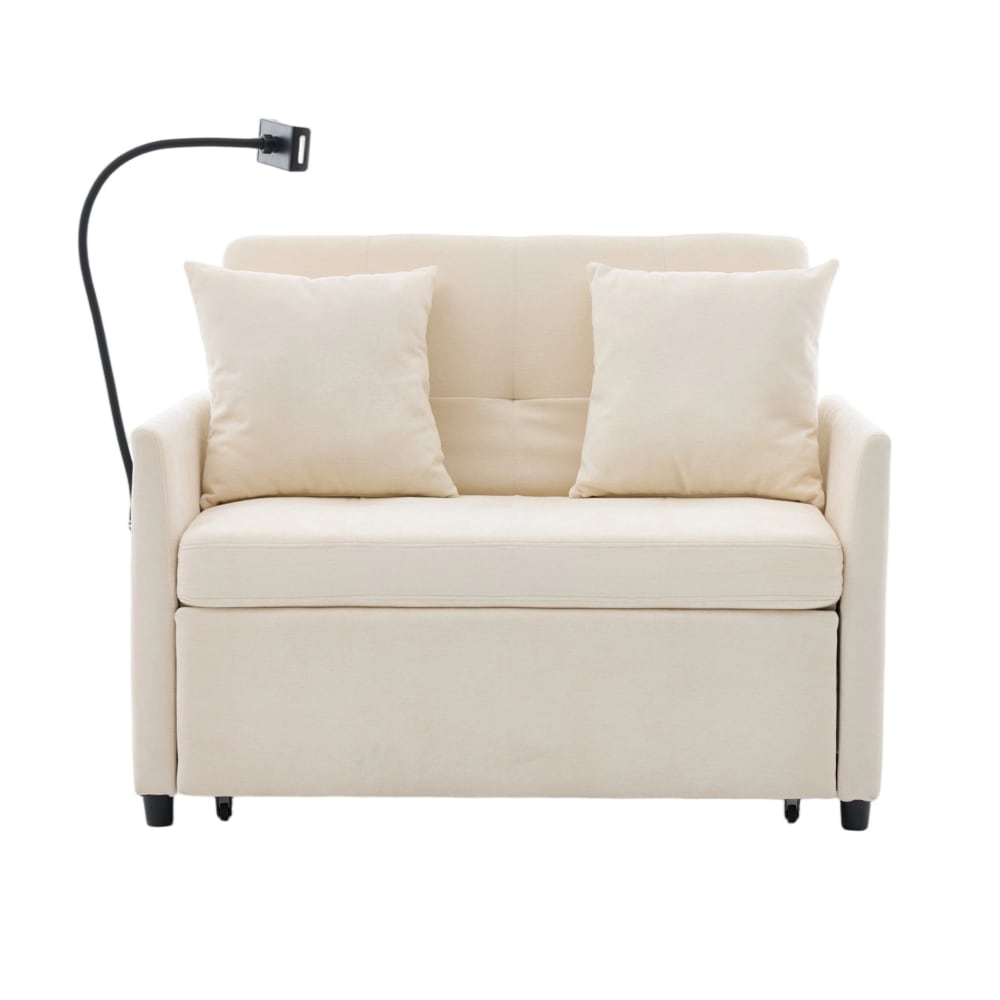 Canapé convertible beige - tablette