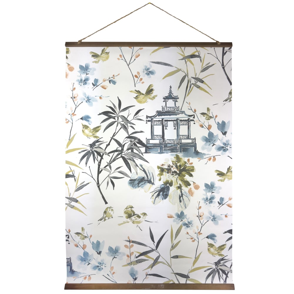 Affiche, papier-peint en textile bleu grisé unique