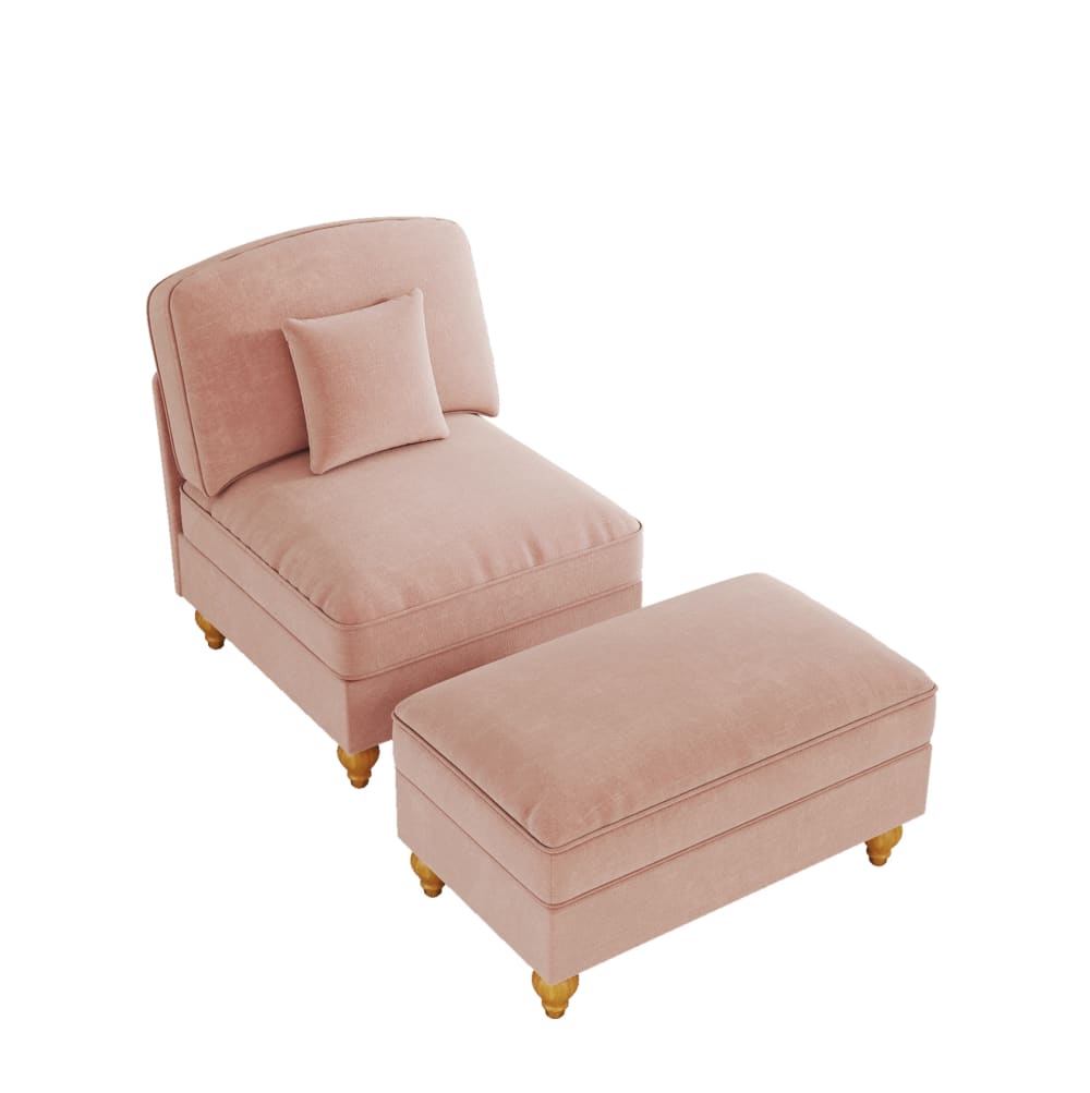 fauteuil en chenille - rose