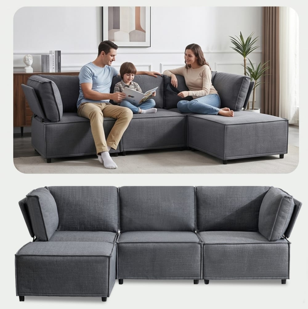 Canapé modulaire gris
