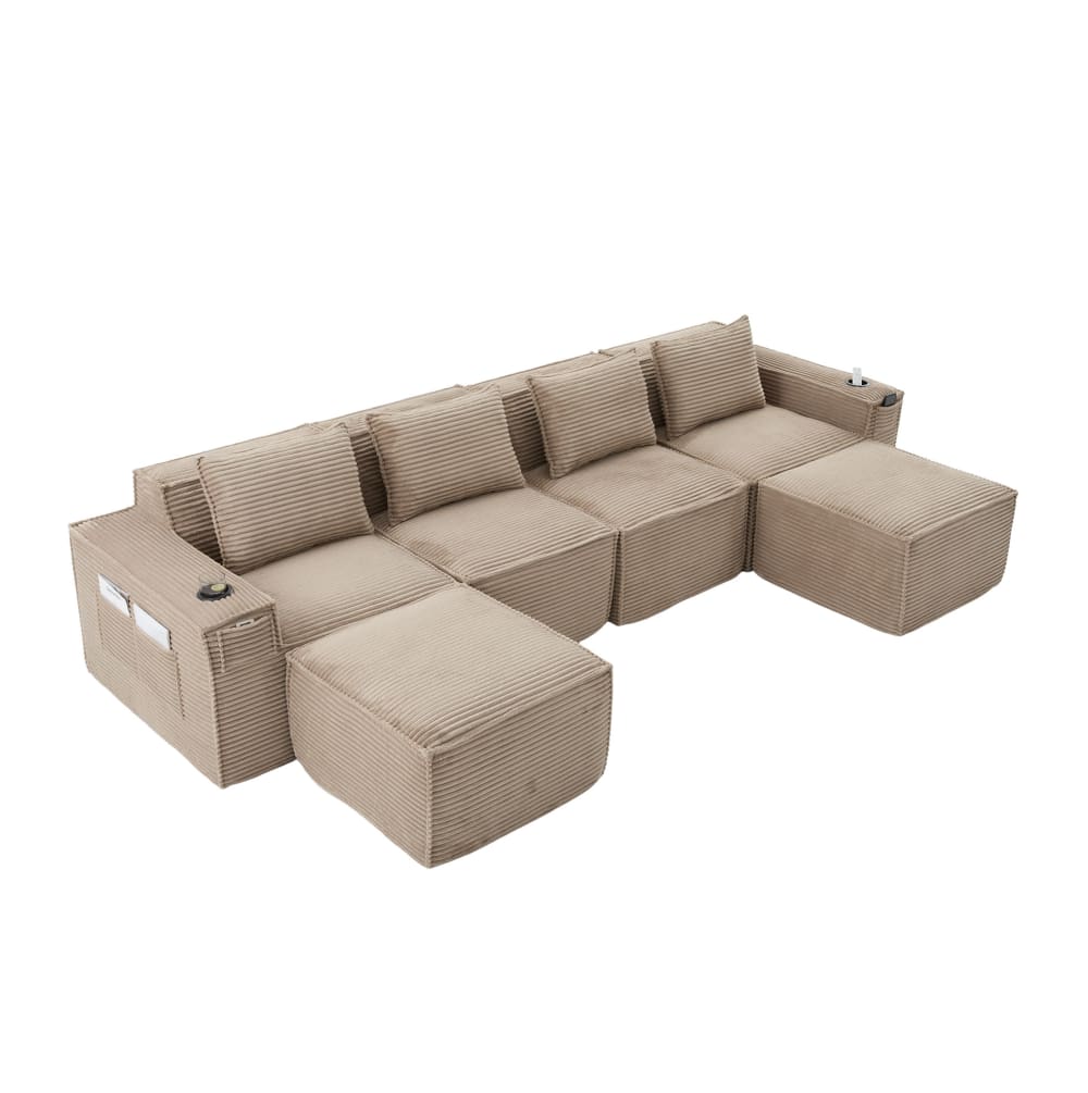 Canapé modulable en - velours kaki