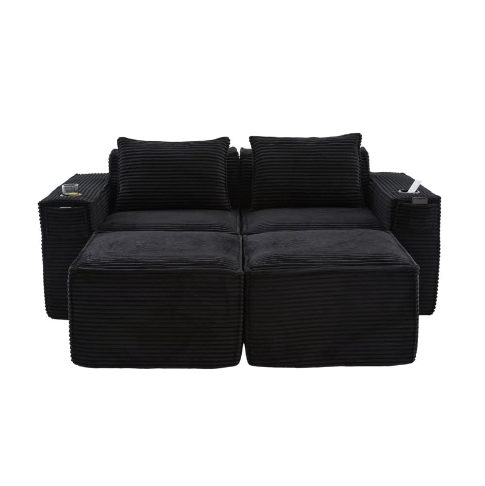 Canapé modulaire 2 places - tabourets