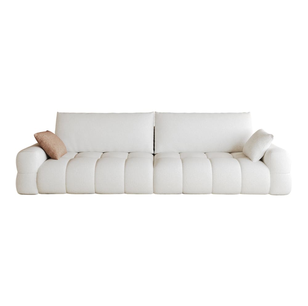 Canapé modulaire compressé en tissu blanc crème avec méridienne 260 cm Canapé modulaire compressé en tissu blanc crème avec méridienne 260 cm
