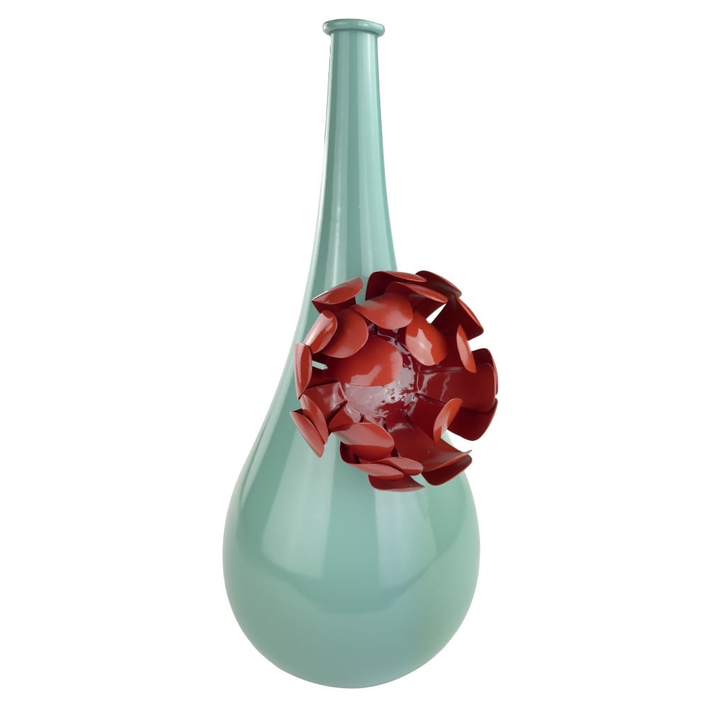 Vase en métal bleu aqua unique — vue 3