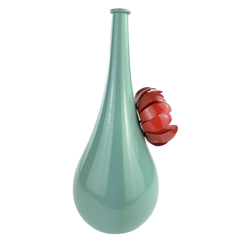 Vase en métal bleu aqua unique — vue 4
