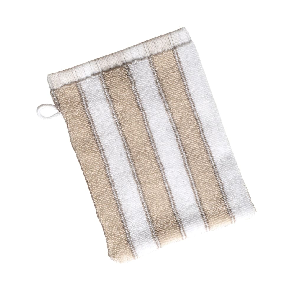 Lot de 2 gants de toilette en coton 500 g/m² beige 15x21 cm