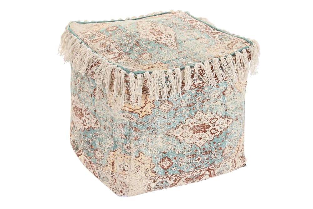 pouf en coton multicolore