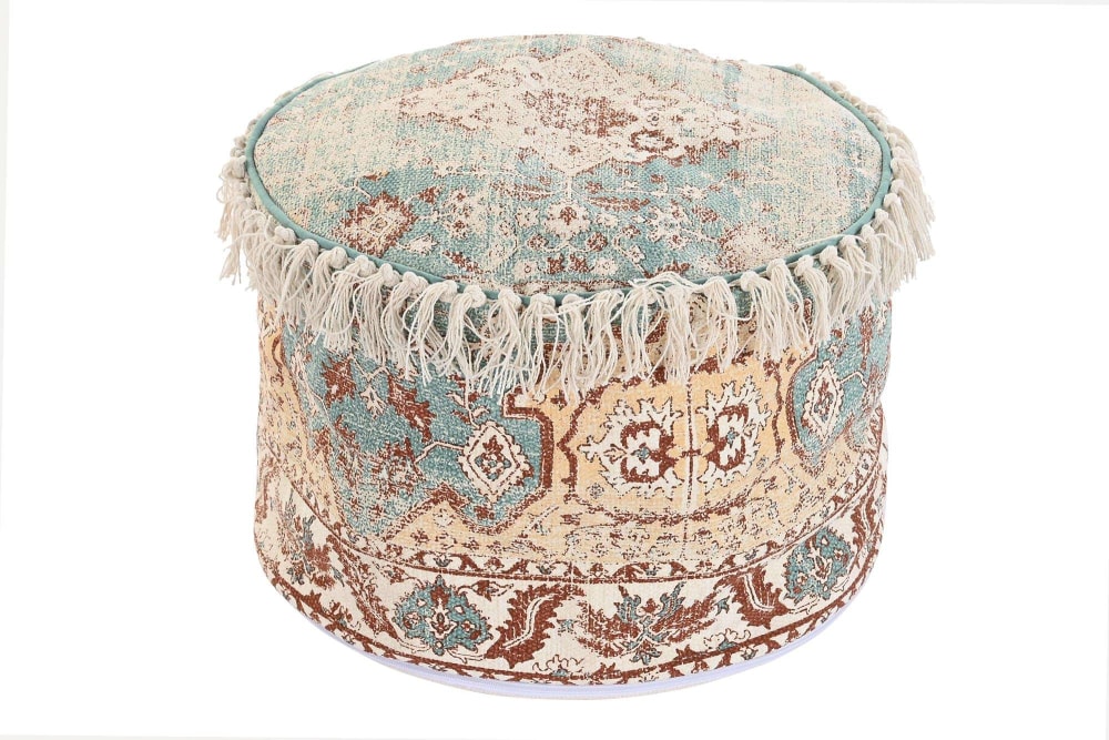 Pouf en coton multicolore