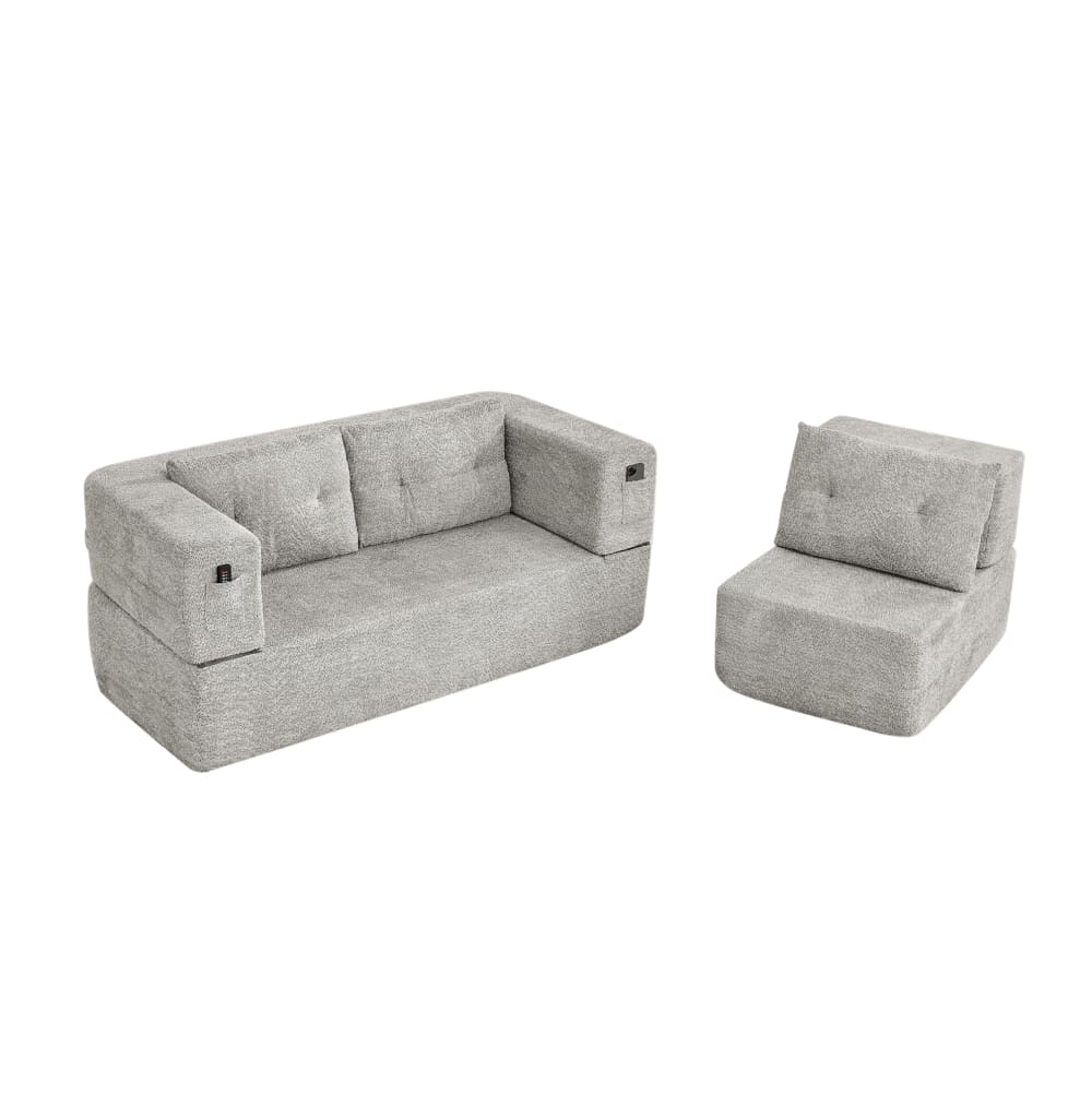 Canapé modulaire convertible - clair
