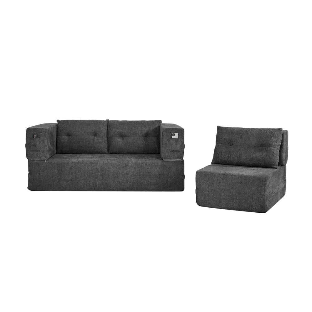 Canapé convertible modulable - gris