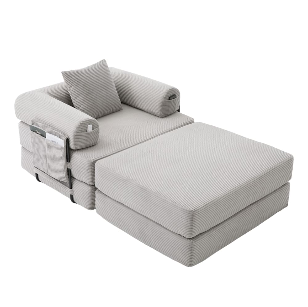 Fauteuil en velours gris - clair