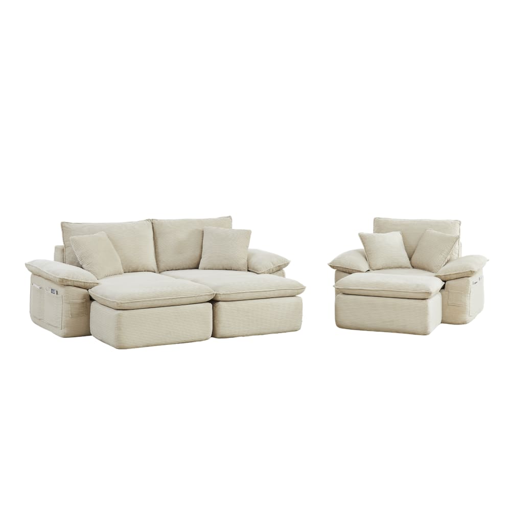 Canapé 2 places beige