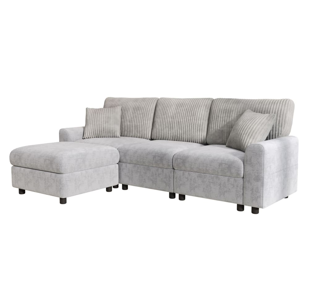 Canapé gris avec repose-pieds