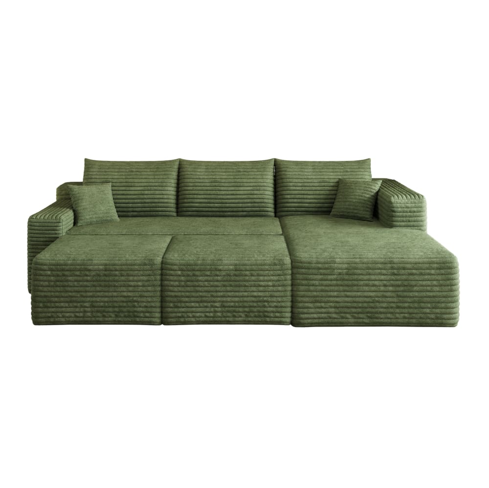 Canapé d'angle en velours - vert