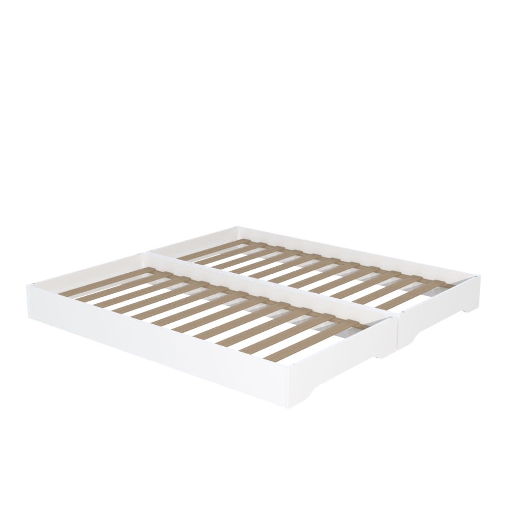 Weber industries Set aus 2 stapelbaren Kinderbetten aus Holz 90 x 200 cm weiß style modern Spanplatte Baby