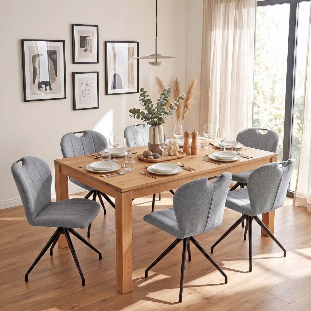 4er-Set drehbare Esszimmerstühle, dunkelgrau - Maisons Du Monde