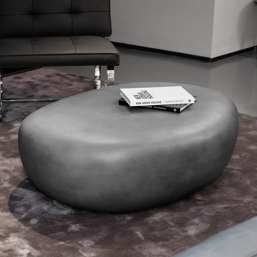 Couchtisch HAWAII Steinform Groß aus Beton 121 x 90 x 35 cm -