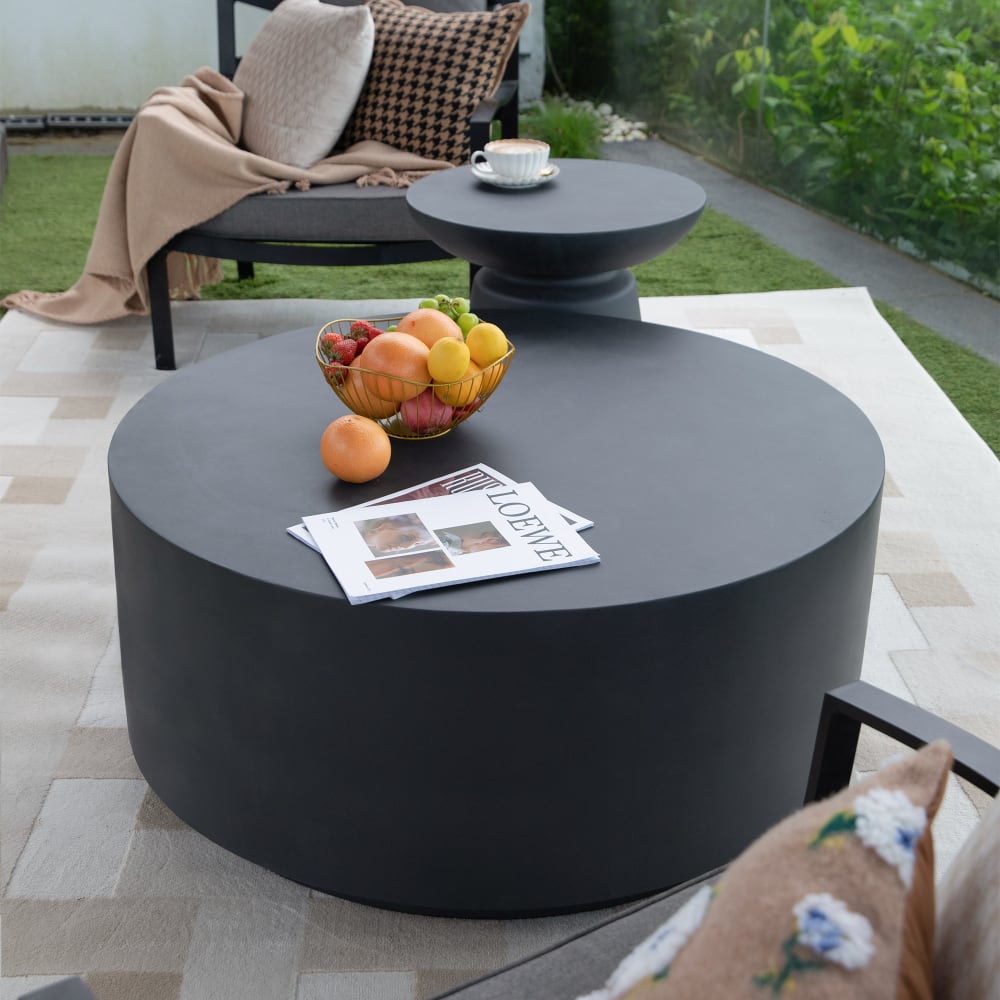 Couchtisch ROME Rund Mittel aus Beton 86 x 86 x 41 cm - Maisons