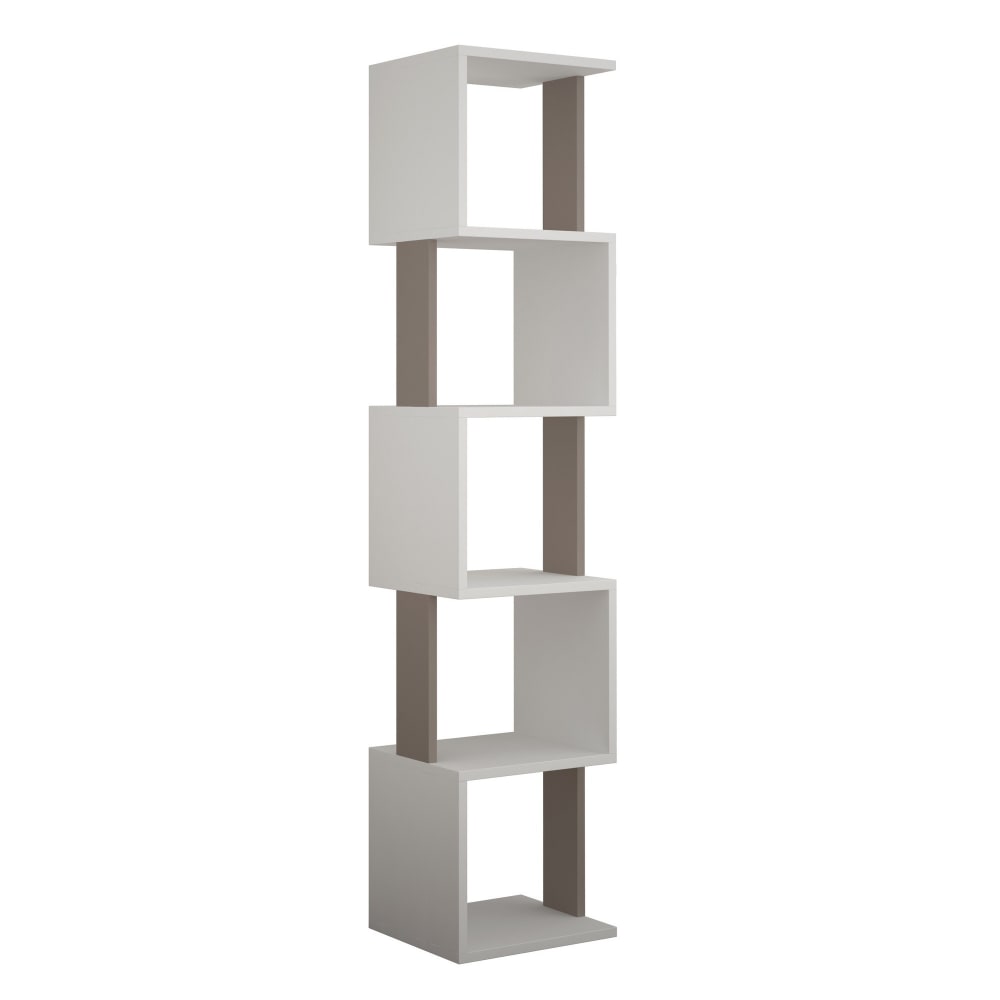 Bibliothèque en bois ''piri'' - 35 x 30 x 161 cm - blancmoka clair