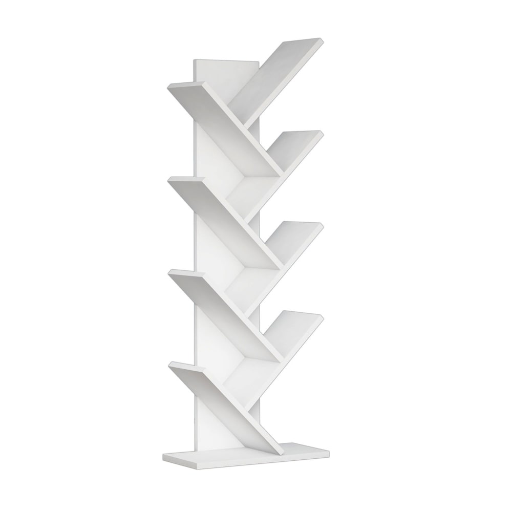 Bibliothèque en bois ''hitit'' - 46 x 22 x 128 cm - blanc