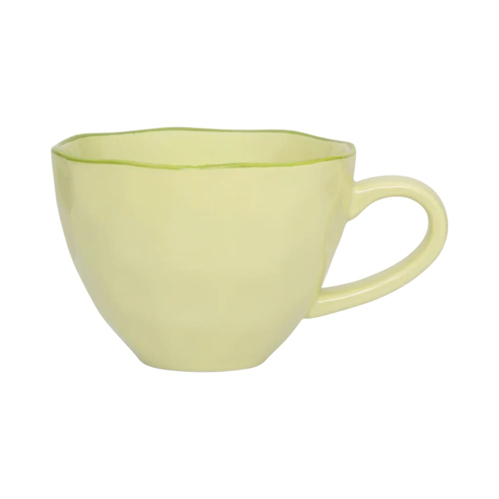Tasse cappuccino/thé sculptée en céramique verte ø 11 * 8 cm
