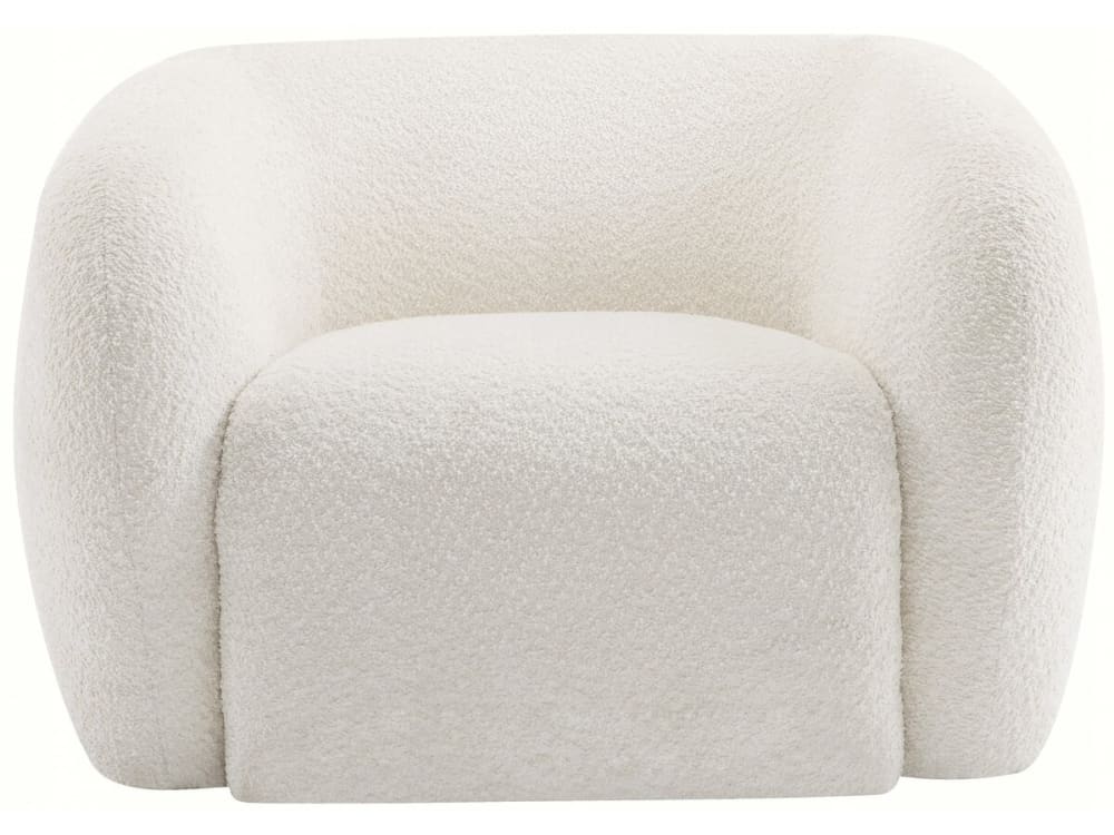 Fauteuil en tissu bouclettes - blanche