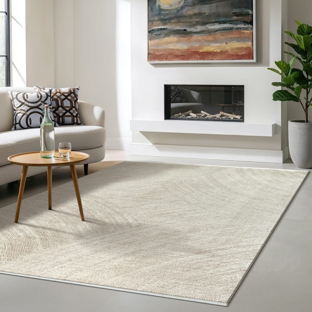 Tapis salon moderne élégant, beige, 200 x 290 cm — vue 3