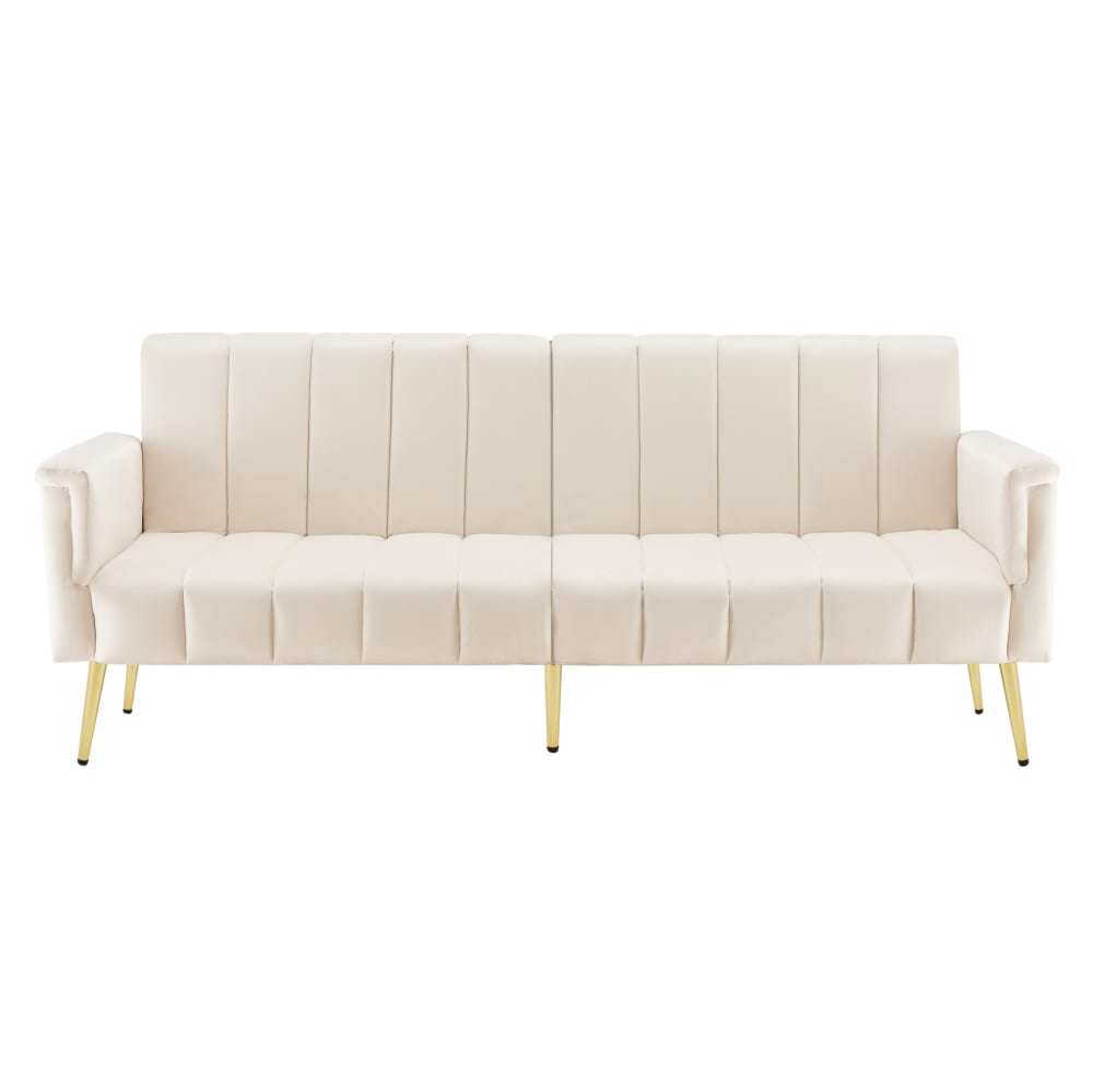 Canapé en velours beige