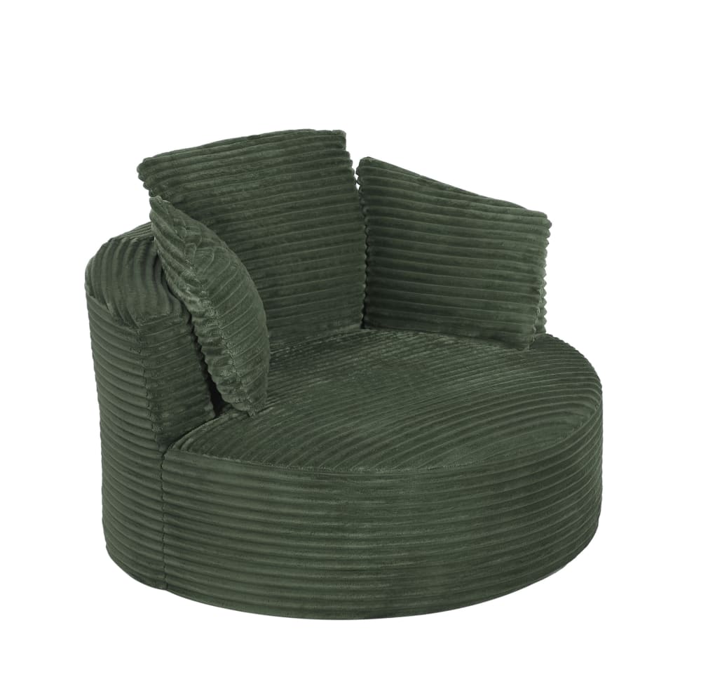 Fauteuil rond en velours - vert