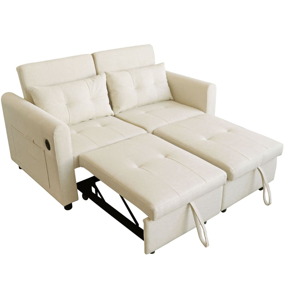 Canapé en coton et lin - beige
