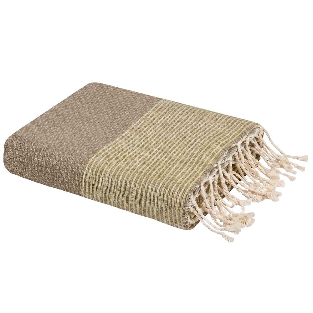 Fouta en coton recyclé beige 100x200 cm Fouta en coton recyclé beige 100x200 cm